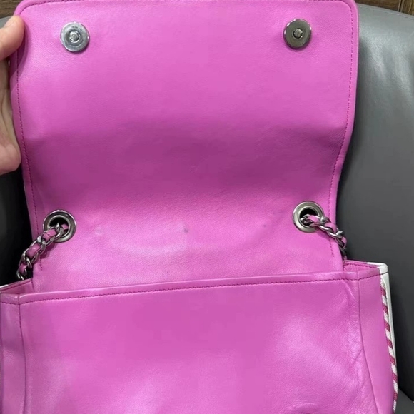 Floral MOSCHINO Couture Jeremy Scott Violet Biker Jacket Leather Shoulder Bag - Picture 5 of 5